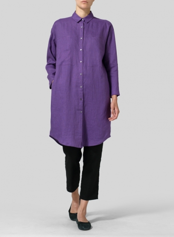 Purple Linen Long Shirt