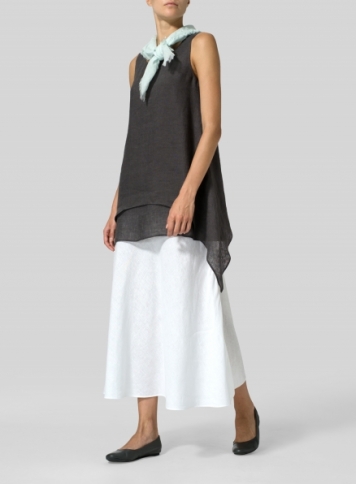 HS6497 Solid Color Light Luxury Chiffon Long Skirt Suit