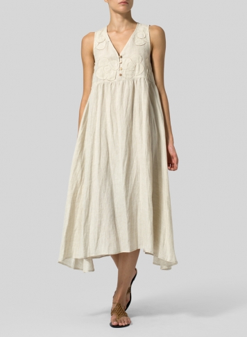 Oat Linen Sleeveless A-line Dress