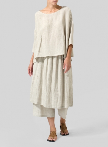 Linen Dropped Shoulder Long Top