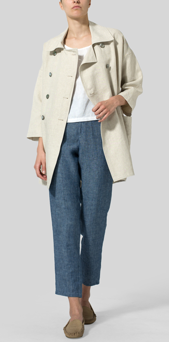 Oat Linen Double Breasted Jacket