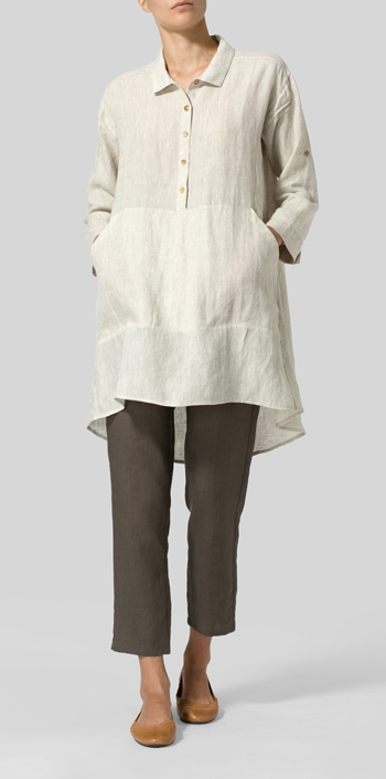 Oat Linen Classic Collar A Shape Tunic
