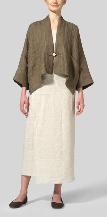 Soil Double Layer Linen Kimono Jacket