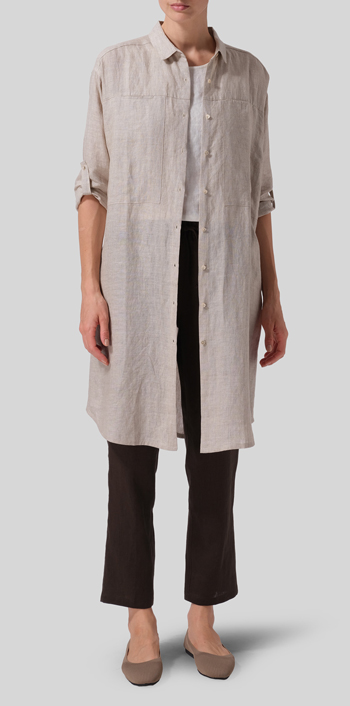 Oat Linen Long Shirt
