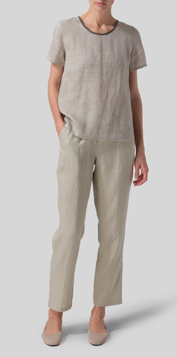 Linen Boxy Short Sleeve Top Set