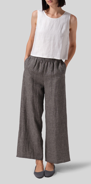 White Linen Boxy Twill Top