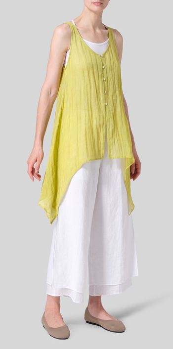 Linen Gauze Handkerchief Sleeveless Top Set