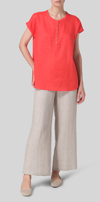VIVALDA SOLID LINEN TOP