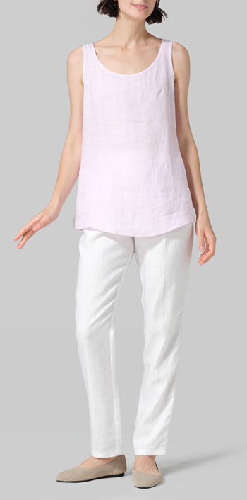 Soft Pink Linen Long Cami
