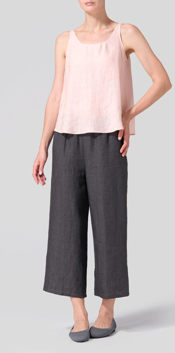 Rose Pink Linen Thin Strap Cami