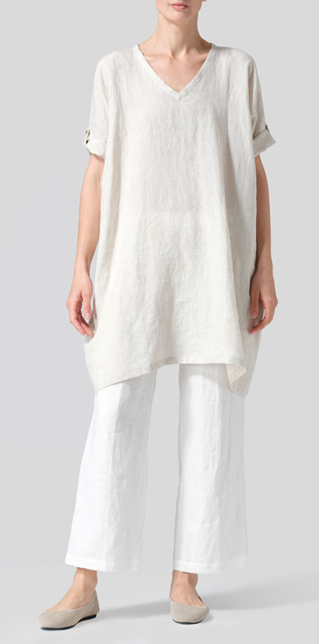 Oat Linen Wide A-line Tunic