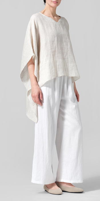 Oat Linen Batwing Sleeve Top
