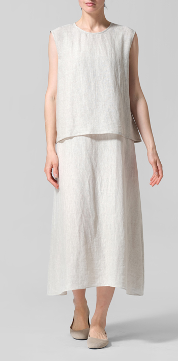 Oat Linen A-Line French Sleeve Blouse