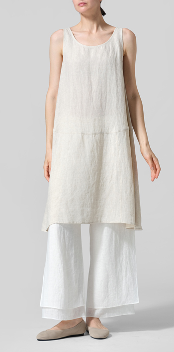 Oat Linen A-line Scoop Neck Tunic