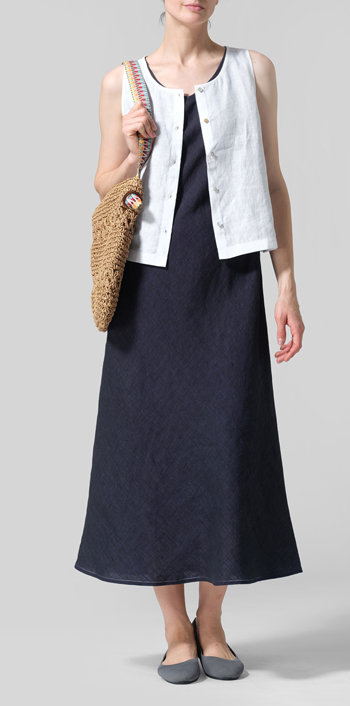 Linen Sleeveless Top Tank with Dress