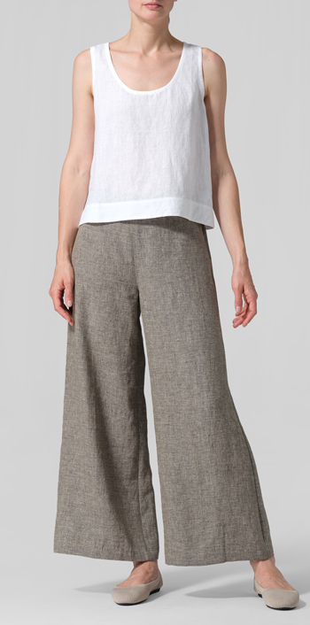 Linen Casual Loose A-line Wide-Leg Trousers