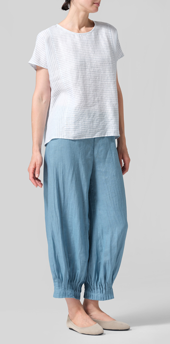 Linen French Sleeves Boxy Top