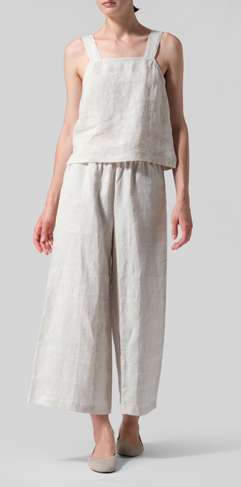 Oat Linen ​S​lightly A-Shape Wide Leg Pants Set