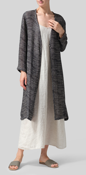 Gauze Linen Long Jacket Set