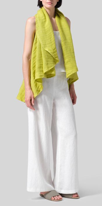 Yellow Linen Reversible Cape Jacket Set