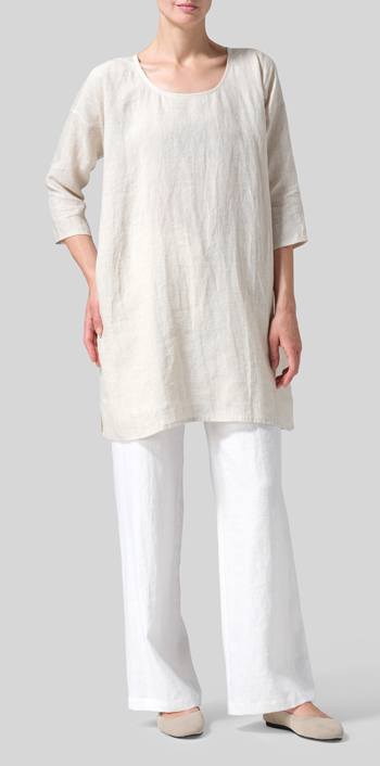 Oat Linen Oversized Top Set