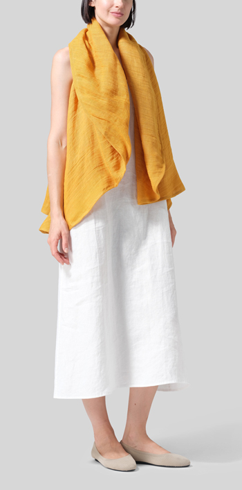 Pale Orange Linen Reversible Cape Jacket