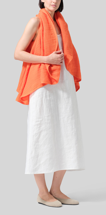 Gauze Orange Linen Reversible Cape Jacket