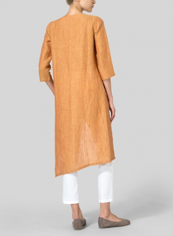 Golden Brown Linen Asymmetrical Tunic