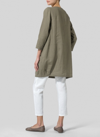 Linen Button Loop Balloon Tunic