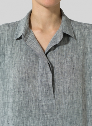 Linen Classic Collar Box Top