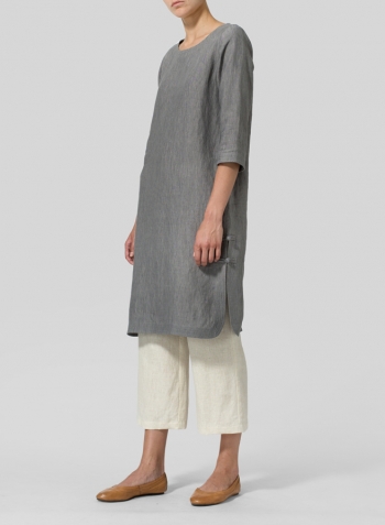 Linen Handmade Knot Long Tunic