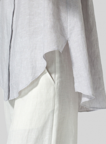 Linen A-line Sleeveless Top with Mandarin Collar Set