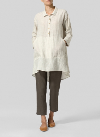 Oat Linen Classic Collar A Shape Tunic