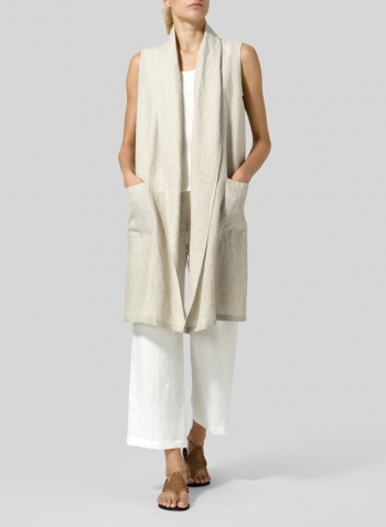 Oat Linen Hi-Lo Hem Vest
