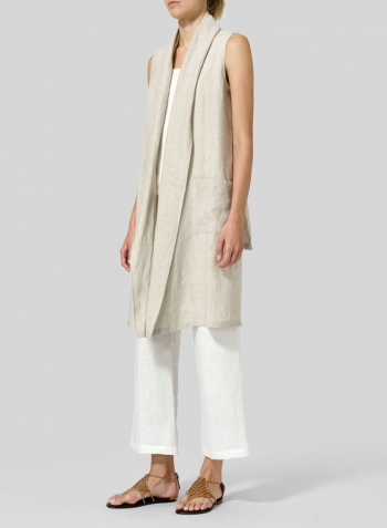 Oat Linen Hi-Lo Hem Vest