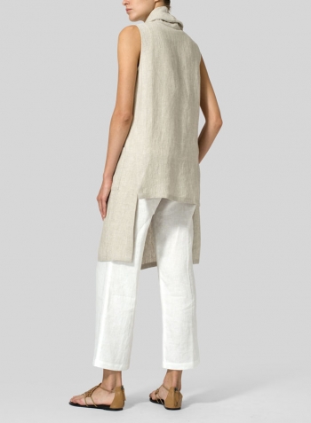 Oat Linen Hi-Lo Hem Vest