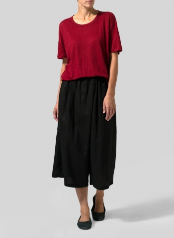 Red Linen Jersey Box Top