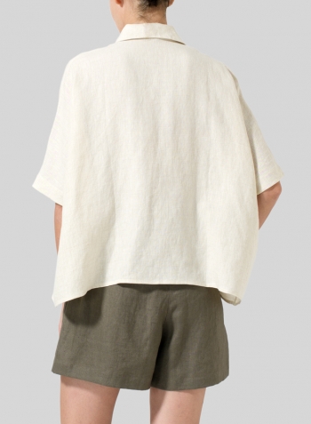 Dark Taupe Linen Shorts Set