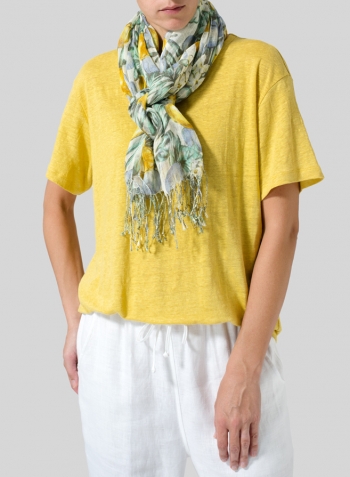 Yellow Linen Jersey Top Set