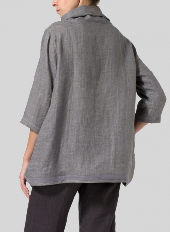 Kendall Charcoal Linen Cowl Neck Top