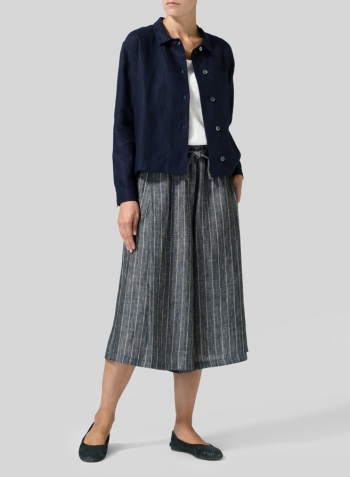 Linen A-Line Wide Leg Pants Set