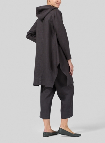 Graphite Linen Hooded Shirt