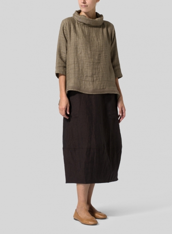 Soil Linen Cowl Neck Top