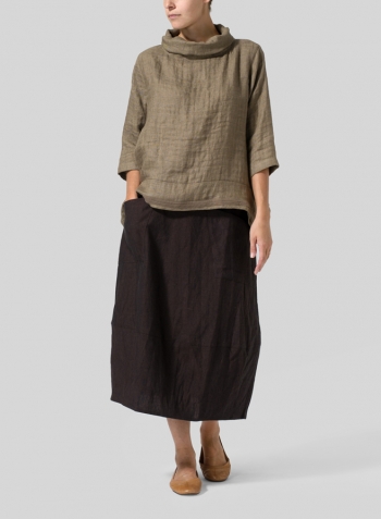 Soil Linen Cowl Neck Top