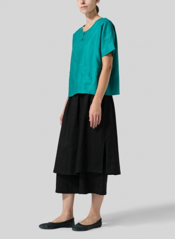 Green Linen Jacquard Chinese Box Top