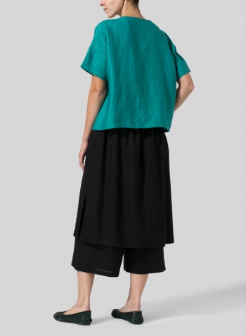 Green Linen Jacquard Chinese Box Top