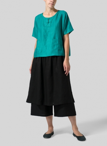 Green Linen Jacquard Chinese Box Top