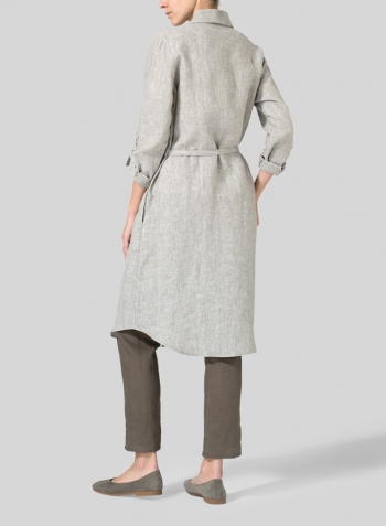 Tender Taupe Linen Shirt Dress