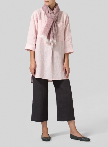 Linen Lightweight Design Burgundy Scarf Set
