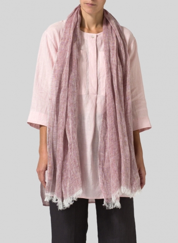 Linen Lightweight Design Burgundy Scarf Set